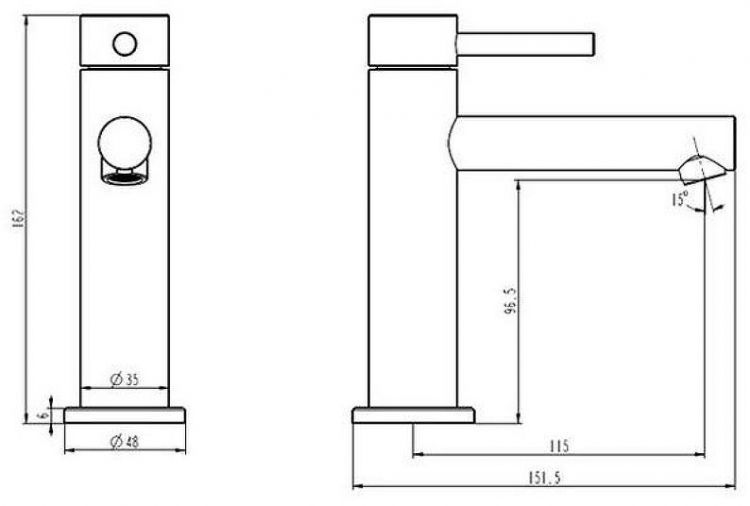 Смеситель для раковины Caprigo Don 53-522-crm Хром Смеситель для раковины Caprigo Don 53-522-crm Хром