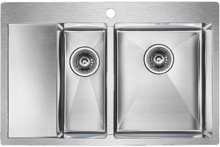 Кухонная мойка Paulmark Kroner 78/2SF PM227851-BSR Брашированная сталь