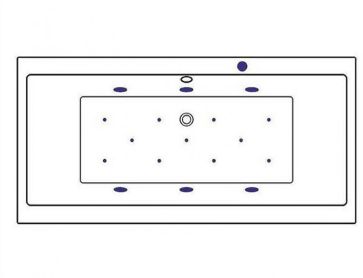 Акриловая ванна Excellent Pryzmat Slim 160x75 WAEX.PRY16S.RELAX.GL с гидромассажем