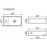 Умывальник CERAMICANOVA Element подвесной прямоугольный (чаша справа, отверстие под смеситель слева) CN6051R