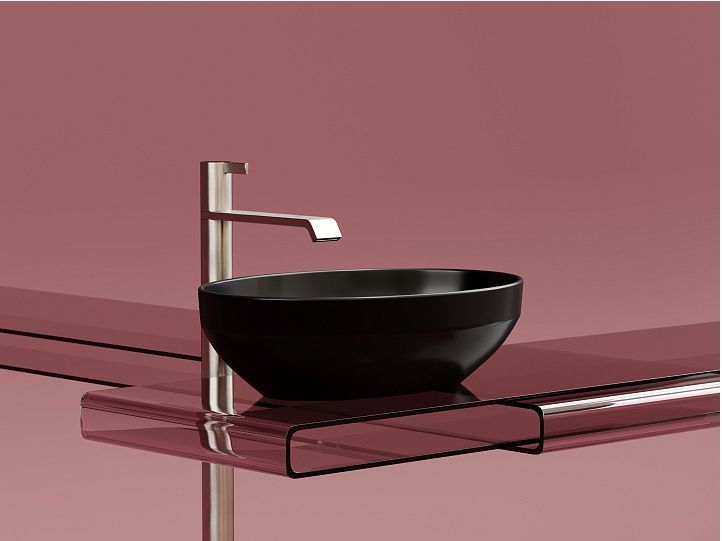 Умывальник CERAMICANOVA Element чаша накладная овальная (цвет Чёрный Матовый) CN6056MB