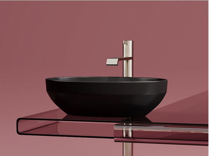 Умывальник CERAMICANOVA Element чаша накладная овальная (цвет Чёрный Матовый) CN6056MB