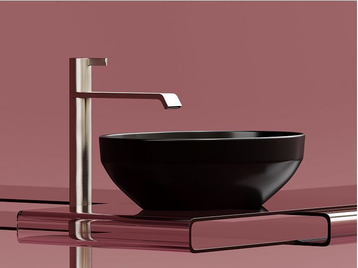 Умывальник CERAMICANOVA Element чаша накладная овальная (цвет Чёрный Матовый) CN6056MB