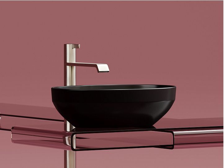 Умывальник CERAMICANOVA Element чаша накладная овальная (цвет Чёрный Матовый) CN6056MB