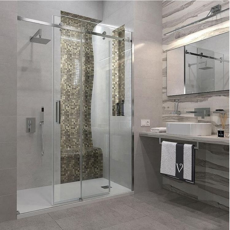 Душевая дверь Veconi Vianno VN-74 150 VN74-150-01-C4 профиль Хром стекло прозрачное