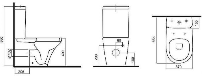 Унитаз компакт AM.PM Inspire C508607WH с бачком без сиденья