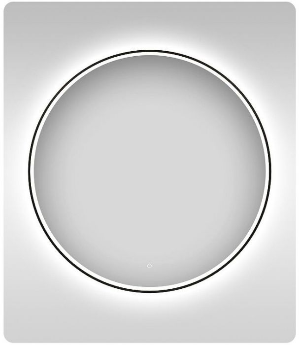 Зеркало Wellsee 7 Rays' Spectrum 90 172200260 с подсветкой цвет Черный матовый с сенсорным выключателем