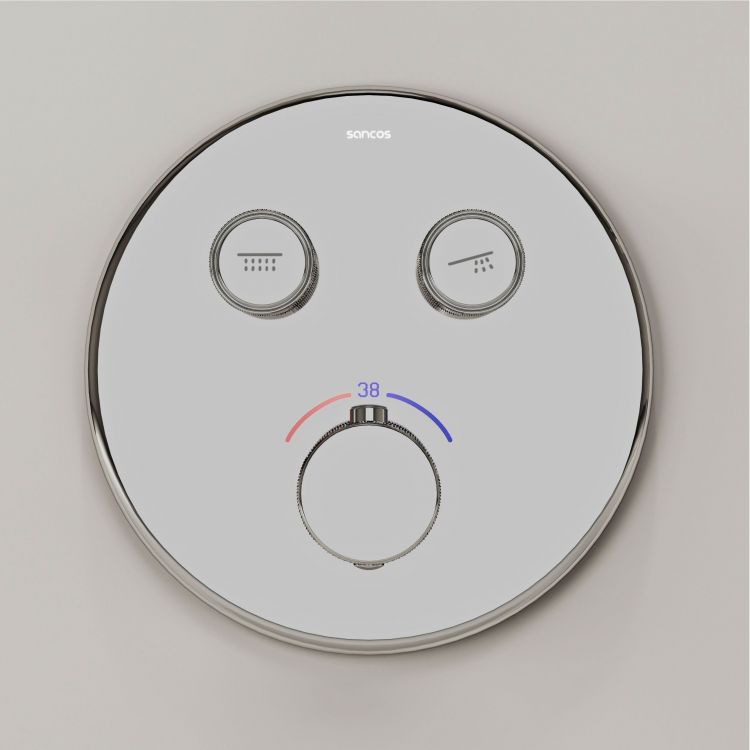 Душевой комплект SANCOS Space встраиваемый c термостатическим смесителем, цвет хром , SC3006CH Душевой комплект SANCOS Space встраиваемый c термостатическим смесителем, цвет хром , SC3006CH