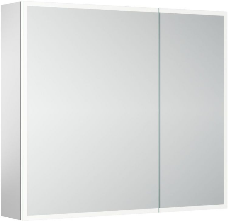 Зеркальный шкаф SANCOS для ванной комнаты из алюминия SANCOS Evoke 800x700х136 мм с LED подсветкой арт. SC8080