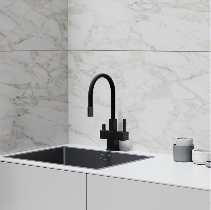 Смеситель для кухни Sancos Arno с гибким изливом, цвет матовый черный/черный, SC4005MB