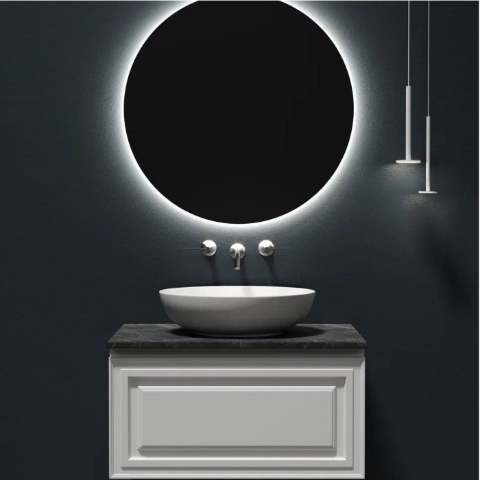 Столешница для ванной комнаты SANCOS 800х460 без отверстия под смеситель, цвет black sky, артикул TT80A1, TT80A1