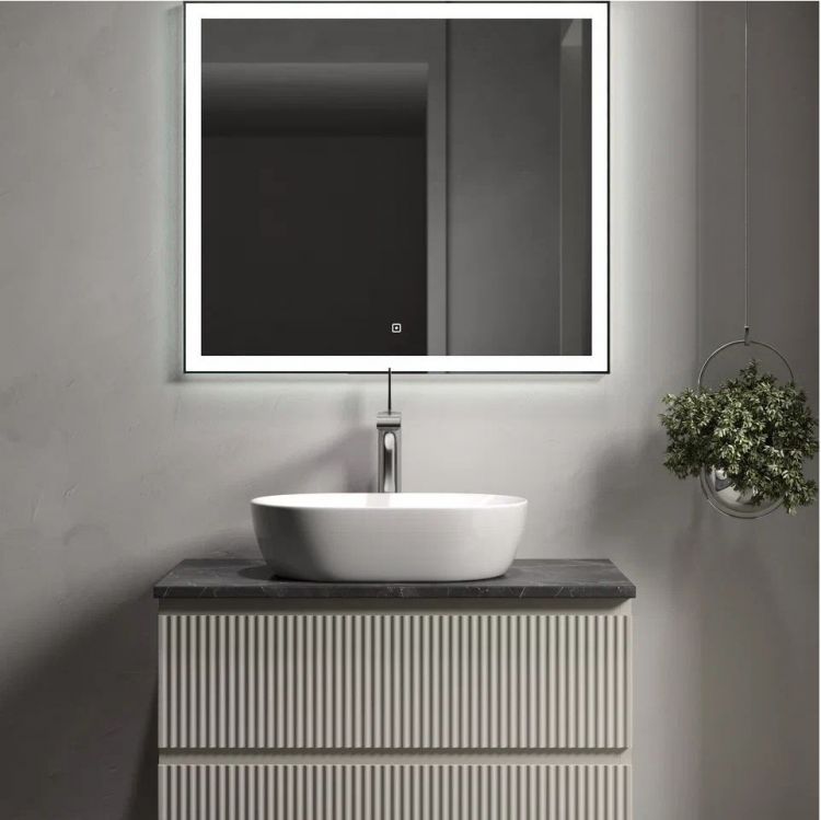 Столешница для ванной комнаты SANCOS 800х460 без отверстия под смеситель, цвет black sky, артикул TT80A1, TT80A1