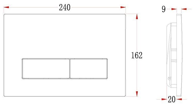 Клавиша смыва Veconi Flush FLV1-C цвет Хром глянцевый
