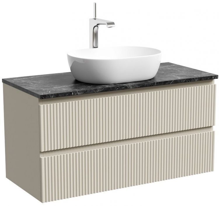 Тумба подвесная SANCOS Snob R, Beige Soft 995х445х500, под столешницу с отверстием под смеситель, цвет Black Sky, SNR100CE