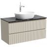 Тумба подвесная SANCOS Snob R, Beige Soft 995х445х500, под столешницу с отверстием под смеситель, цвет Black Sky, SNR100CE