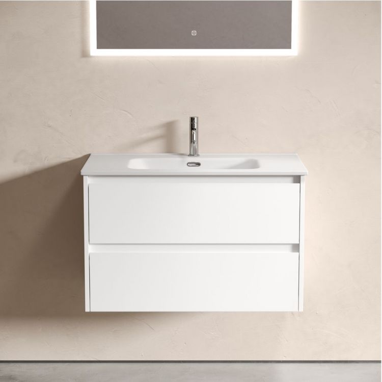 Тумба подвесная SANCOS под раковину Libra, белый глянец 790х450х500 мм, LB80W