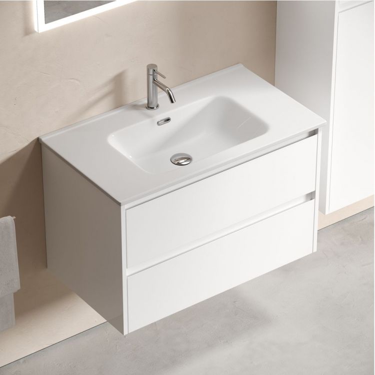 Тумба подвесная SANCOS под раковину Libra, белый глянец 790х450х500 мм, LB80W