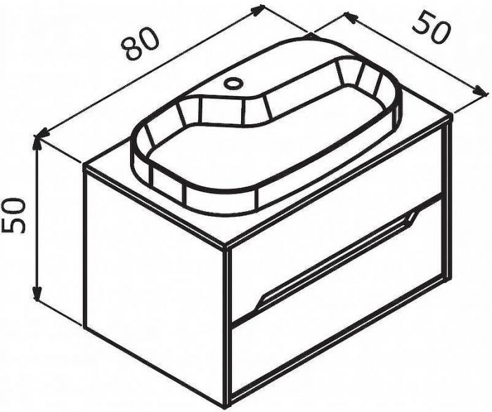 Тумба под раковину Orka Galia 80 3004160 подвесная Lidya