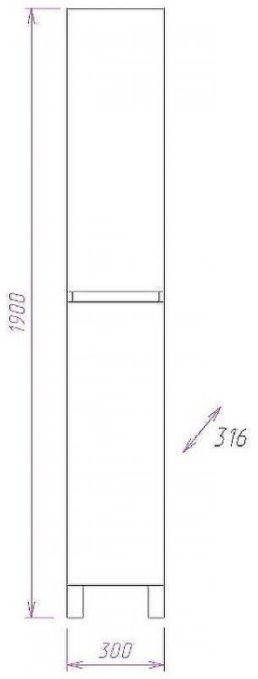 Шкаф пенал Onika Элита 30.10 403039 Белый