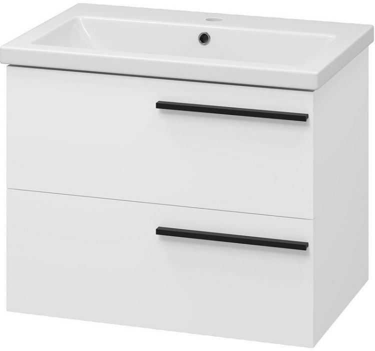 Тумба с раковиной Misty Ненси 70 УТ000022057 подвесная Белая матовая