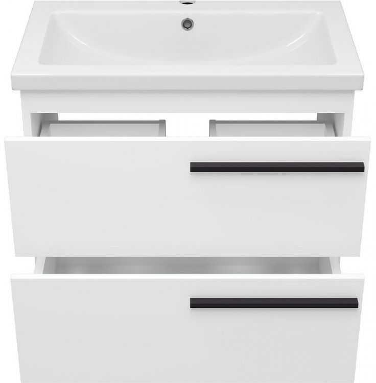 Тумба с раковиной Misty Ненси 70 УТ000022057 подвесная Белая матовая