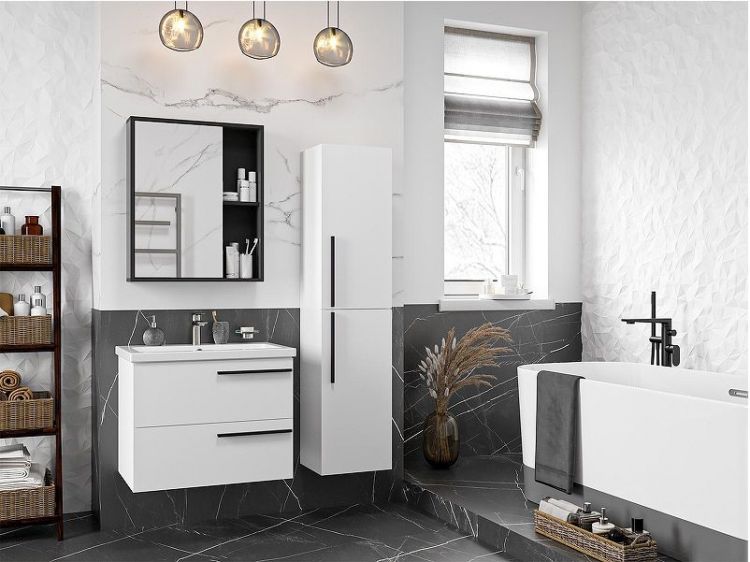 Тумба с раковиной Misty Ненси 70 УТ000022057 подвесная Белая матовая