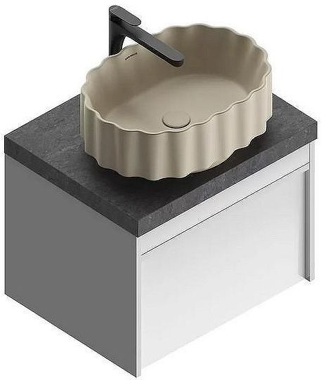 Тумба под раковину Kerama Marazzi Modula 60 MOD.60.1+1\WHT подвесная цвет Белый глянцевый