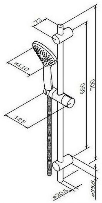 Душевой гарнитур AM.PM Gem F0190000 Хром