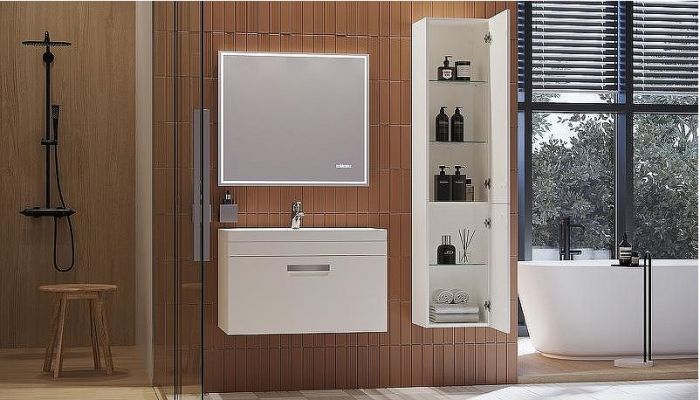 Шкаф пенал Velvex Estea 35 pp.EST.35 подвесной Белый матовый