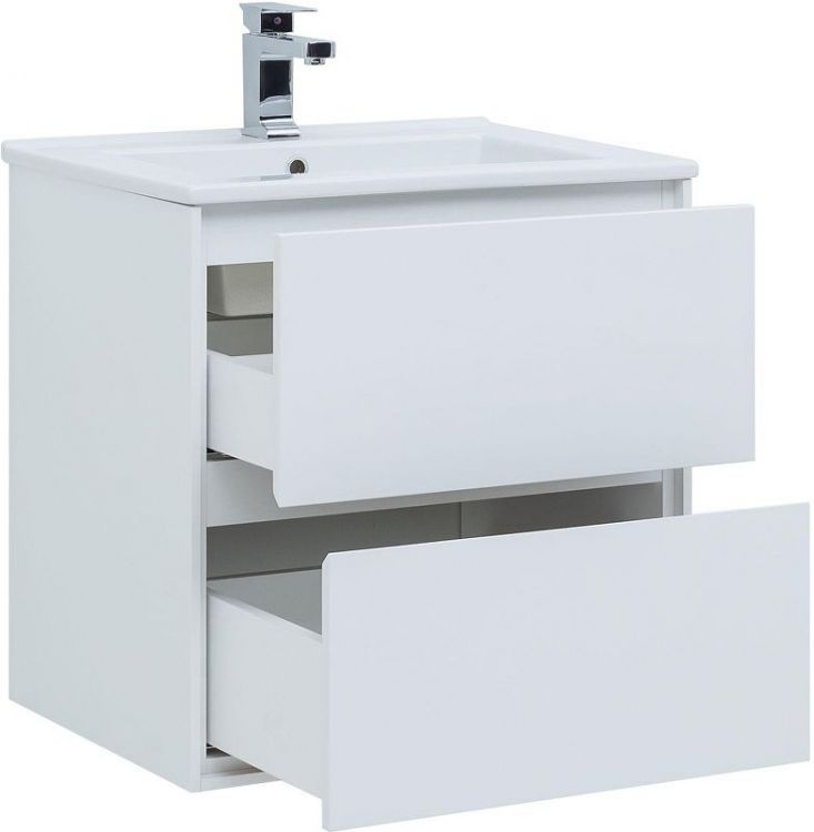 Тумба под раковину Aquanet Милан 65 339965 подвесная цвет Белый глянец
