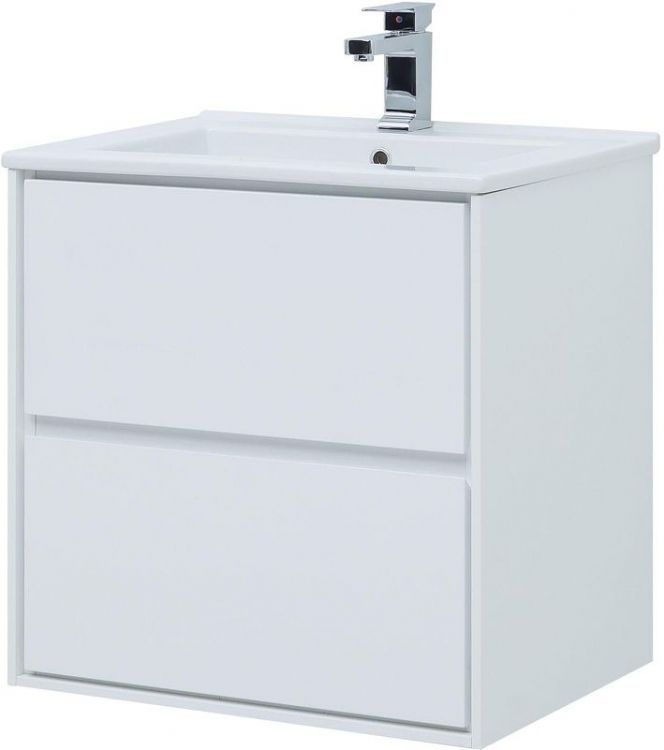 Тумба под раковину Aquanet Милан 65 339965 подвесная цвет Белый глянец