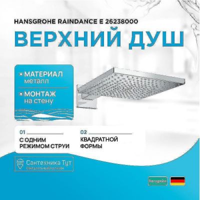 Верхний душ Hansgrohe Raindance E 26238000 Хром