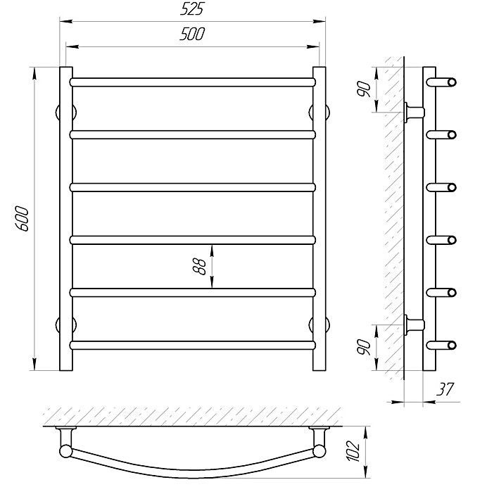 Полотенцесушитель электрический Laris Классик белый Полотенцесушитель электрический Laris Классик белый