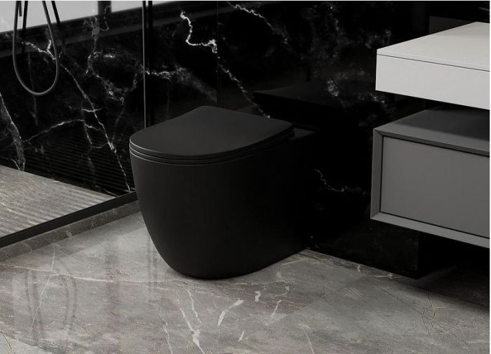 Унитаз Abber Bequem AC1111TMB приставной Черный матовый с сиденьем Микролифт