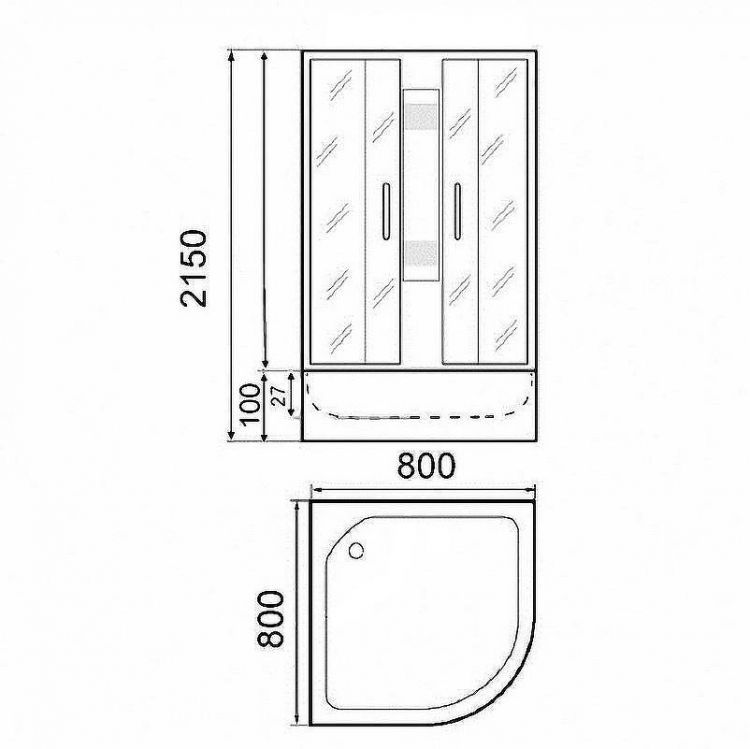 Душевая кабина Parly Frost 80x80 F811B без гидромассажа