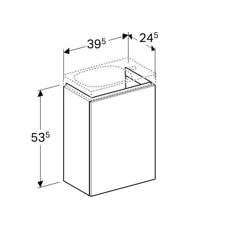Тумба под раковину Geberit Acanto, 40x25, черный [500.607.16.1]