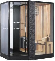 Душевая кабина Orans 180x130 R 89103rb с сауной профиль Черный стекло прозрачное