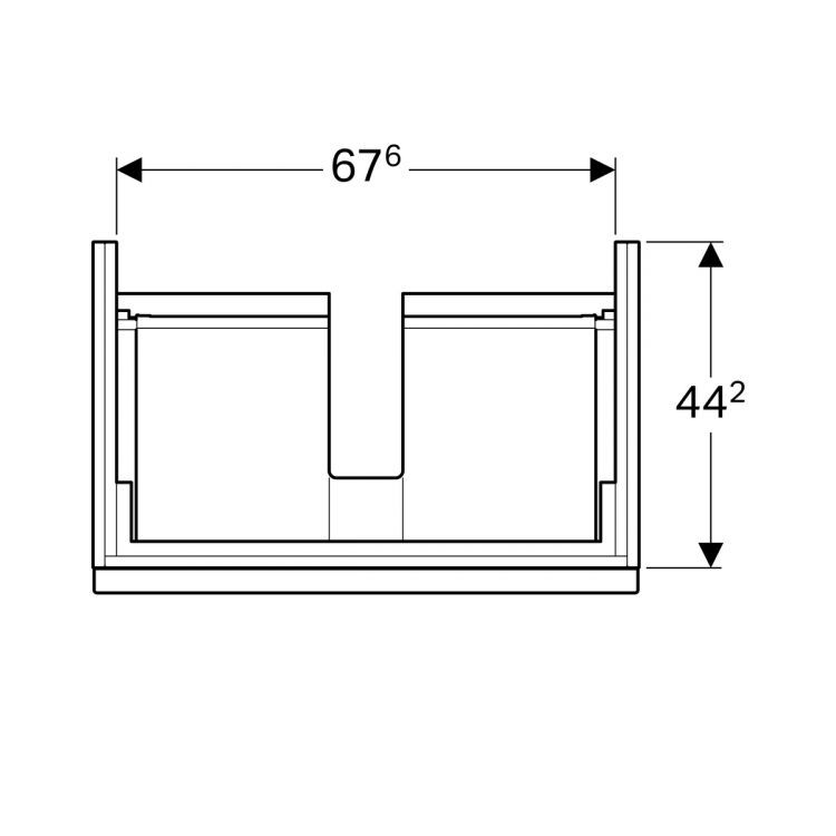 Тумба под раковину Geberit iCon, 74x48, темно-серый [841276000]