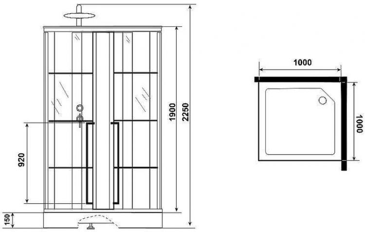 Душевая кабина Niagara Standart 100x100 L ST100/15QL/KL/BKT без гидромассажа