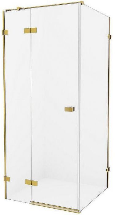 Душевой уголок New Trendy Avexa Gold 100х100 L EXK-1758 профиль Брашированное золото стекло прозрачное