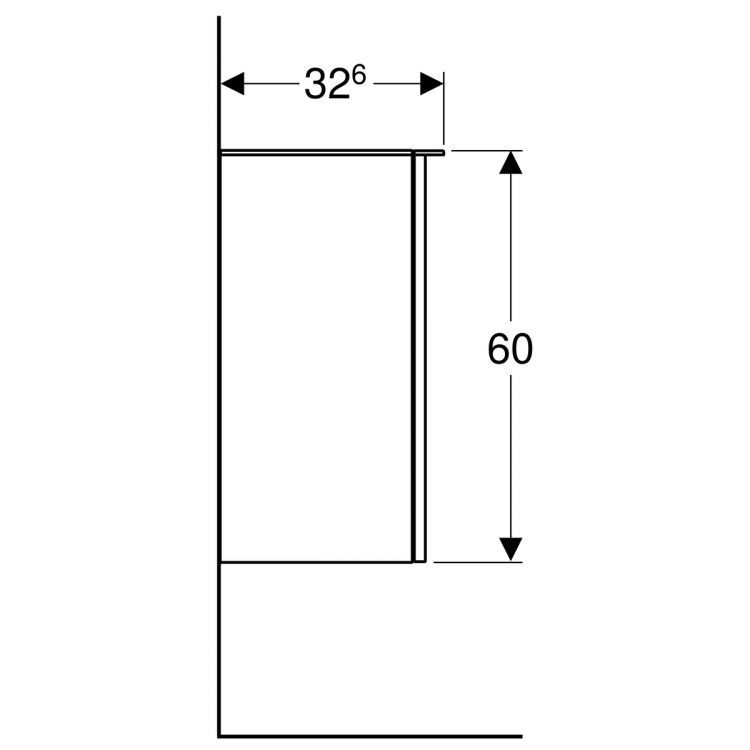 Боковой шкафчик Geberit Smyle Square низкий с одной дверцей левый, цвет пекан [500.360.JR.1]