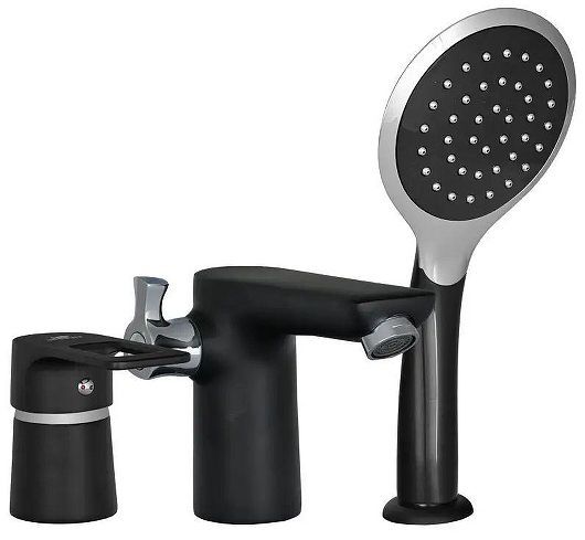 Смеситель на борт ванны Wisent WP1130-6 цвет Черный матовый