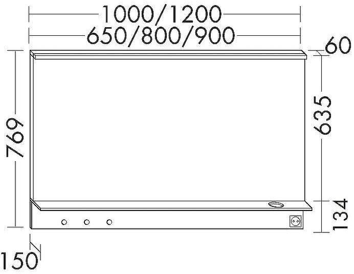 Зеркало Burgbad Eqio 120 SEZQ120F2010 с подсветкой Серое