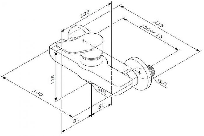 Смеситель для душа AM.PM X-Joy F85A20000 Хром