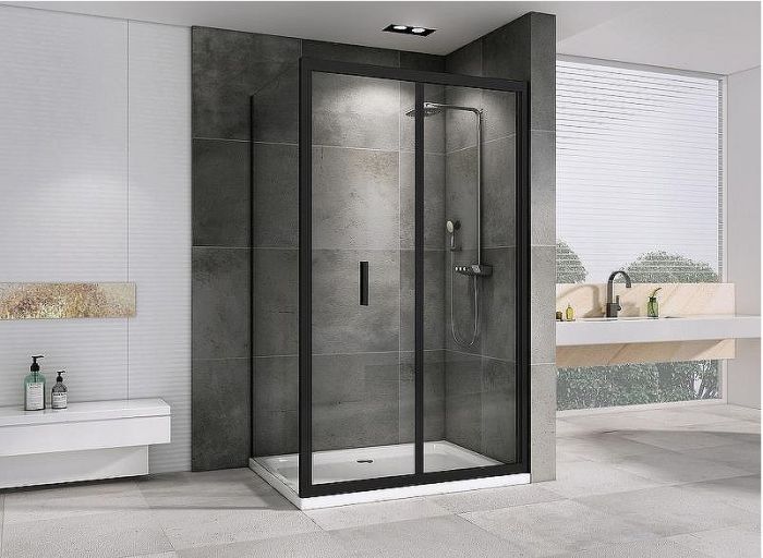 Душевой уголок Abber Sonnenstrand 90х75 AG07090B-S75B профиль Черный стекло прозрачное