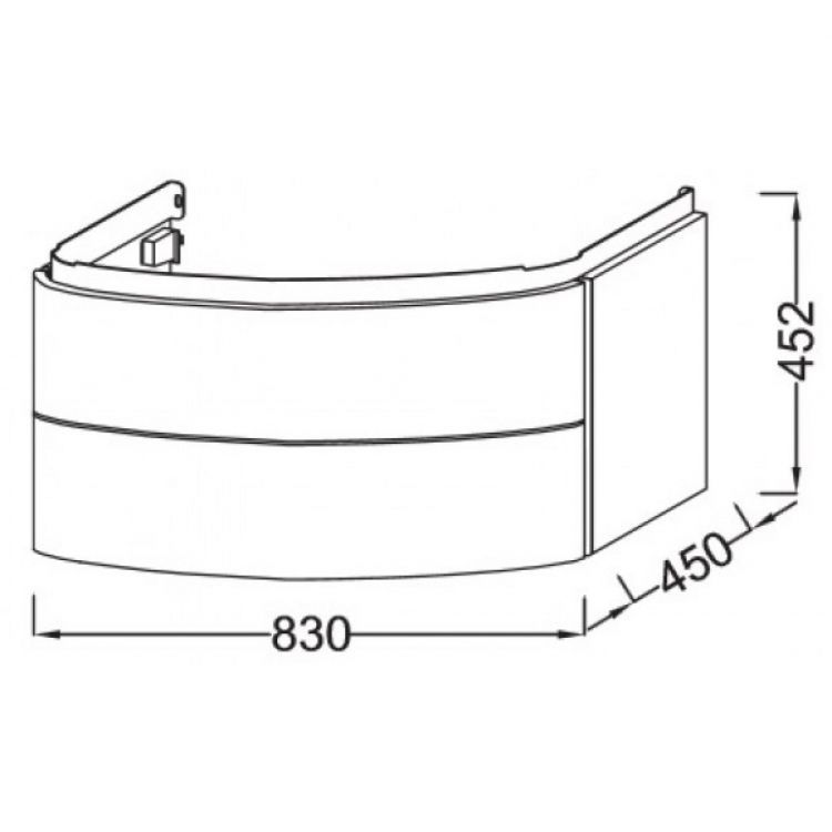 Тумба подвесная Presquile, цвет палисандр, шпон, 85 см, [EB1104-V13]