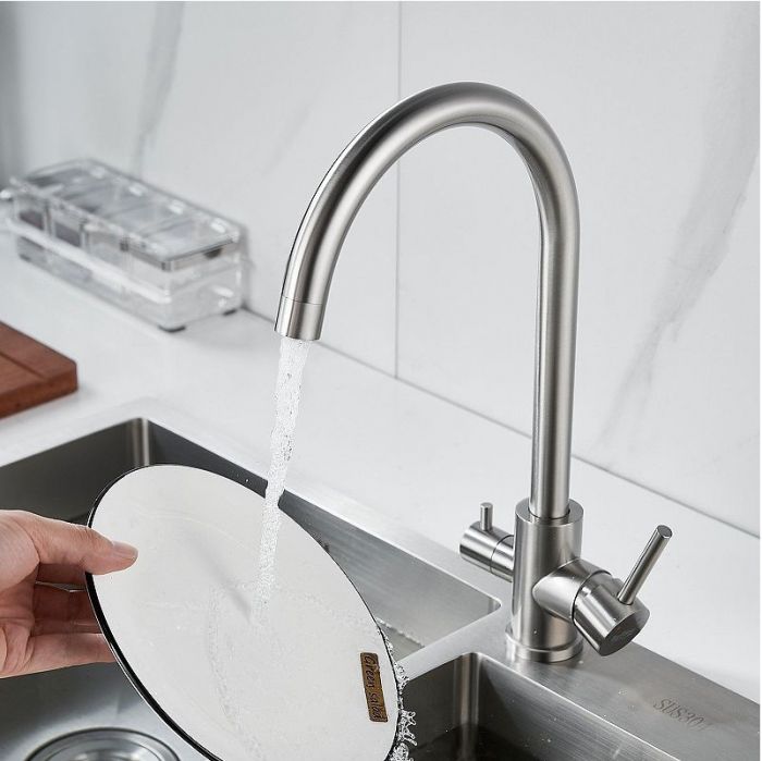 Смеситель для кухни Raffine F108L цвет Сатин