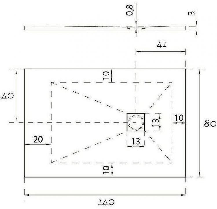 Душевой поддон из искусственного камня Aquanet Pleasure 140x80 258892 Черный