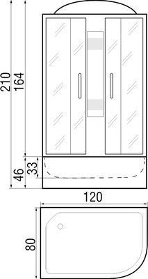 Душевая кабина River Nara 120/80/46 MT L Душевая кабина River Nara 120/80/46 MT L