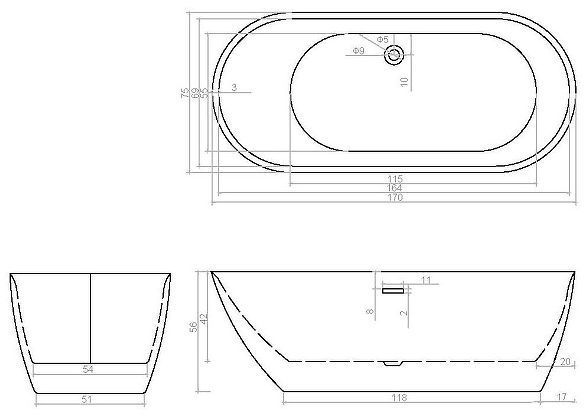 Акриловая ванна Ceruttispa 170x75 7386 Белая Акриловая ванна Ceruttispa 170x75 7386 Белая